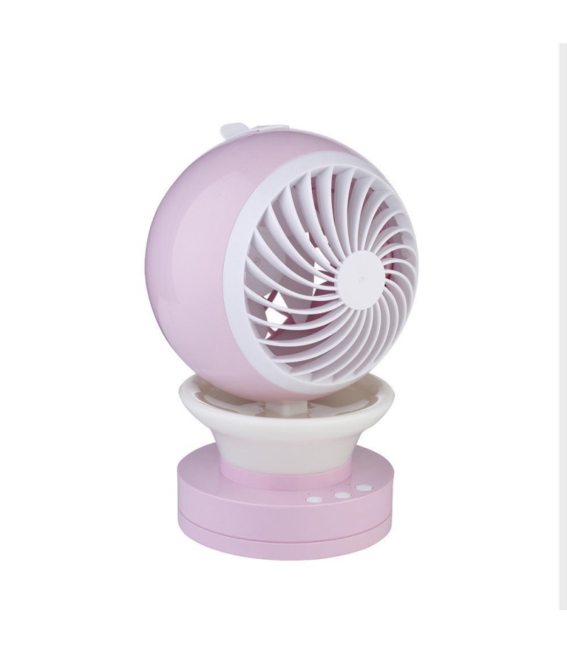 LED luminous spray humidification USB Charging Portable Mini Fan - Blue