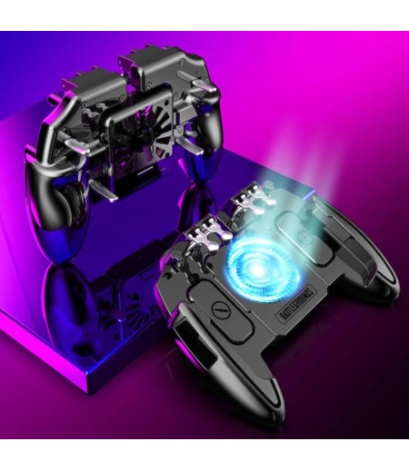  Six Finger PUBG Game Controller Gamepad Trigger Shooting Free Fire Cooling Fan Gamepad Joystick For IOS Android Mobile Ph