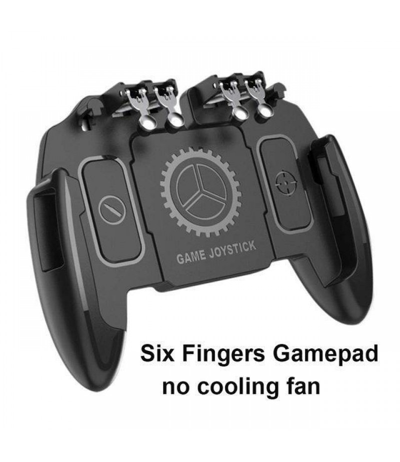  Six Finger PUBG Game Controller Gamepad Trigger Shooting Free Fire Cooling Fan Gamepad Joystick For IOS Android Mobile Ph