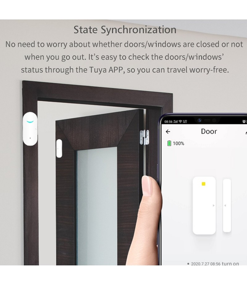 WIFI/433MHZ Window Door Sensor Door Open/ Closed APP Home Alarm - 010