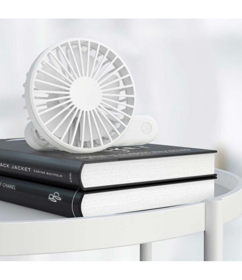 Qualitell Folding FanThree Adjustable Wind Speed Desktop Fan 180 ° Folding Handheld Fan Portable USB Rechargeable Cooling Fan