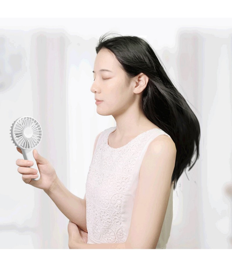 Qualitell Folding FanThree Adjustable Wind Speed Desktop Fan 180 ° Folding Handheld Fan Portable USB Rechargeable Cooling Fan