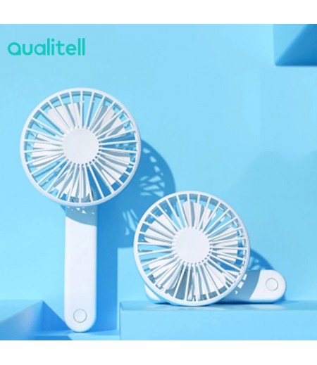 Qualitell Folding FanThree Adjustable Wind Speed Desktop Fan 180 ° Folding Handheld Fan Portable USB Rechargeable Cooling Fan