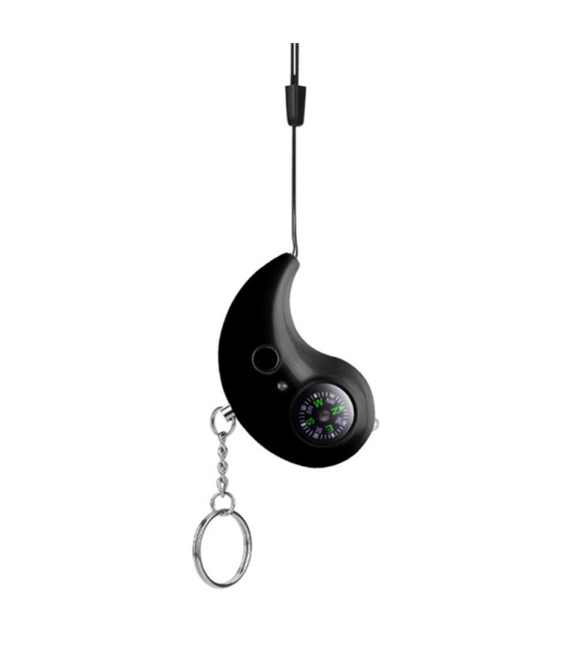  LED Light 130db Security Protect Alertersonal Emergency  Anti-wolf Alarm Loud Compass Keychain  - Green