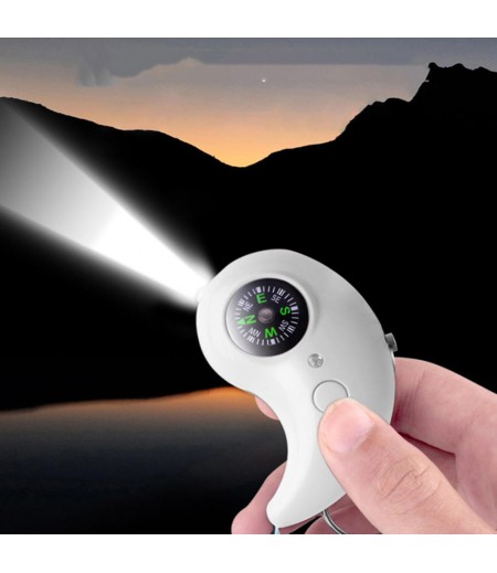  LED Light 130db Security Protect Alertersonal Emergency  Anti-wolf Alarm Loud Compass Keychain  - Green