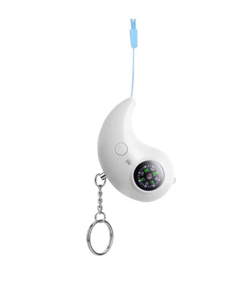  LED Light 130db Security Protect Alertersonal Emergency  Anti-wolf Alarm Loud Compass Keychain  - Green