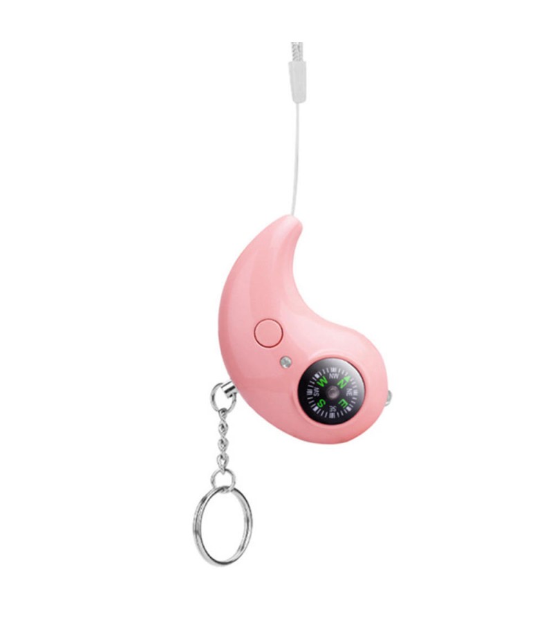  LED Light 130db Security Protect Alertersonal Emergency  Anti-wolf Alarm Loud Compass Keychain  - Green