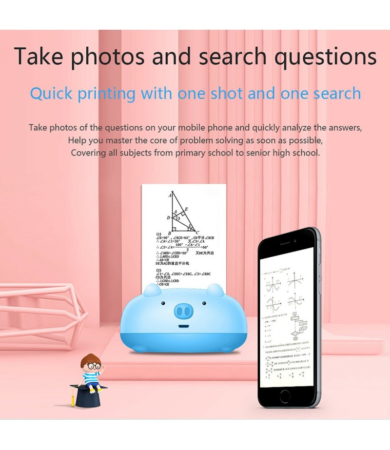S106 Mini Portable Wireless bluetooth Pocket Thermal Printer Phone Remote Photo Receipt Printing Learning Assistance for Android