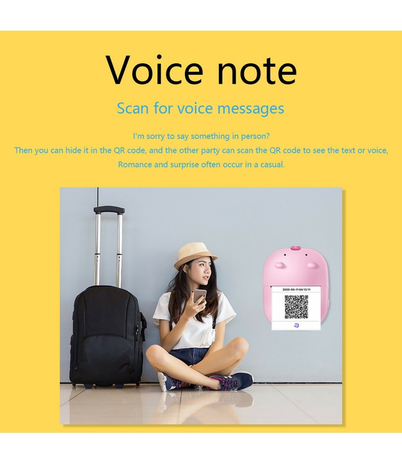 S106 Mini Portable Wireless bluetooth Pocket Thermal Printer Phone Remote Photo Receipt Printing Learning Assistance for Android