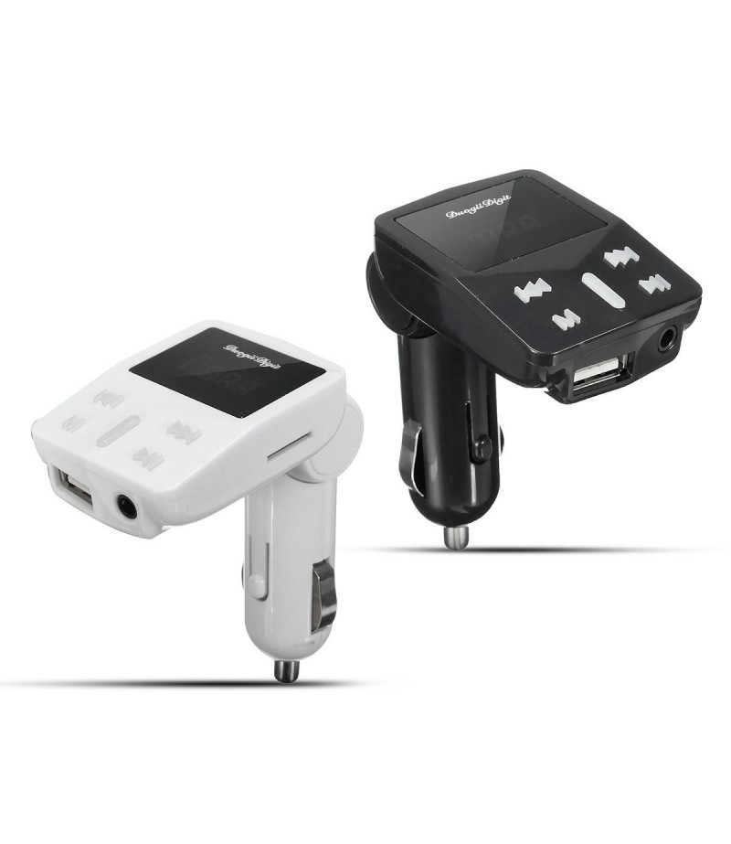 1.2″ LED Display Car Kit MP3 Player FM Transmitter Modulator MicroSD Car Charger For iphoneX Samsung - Black