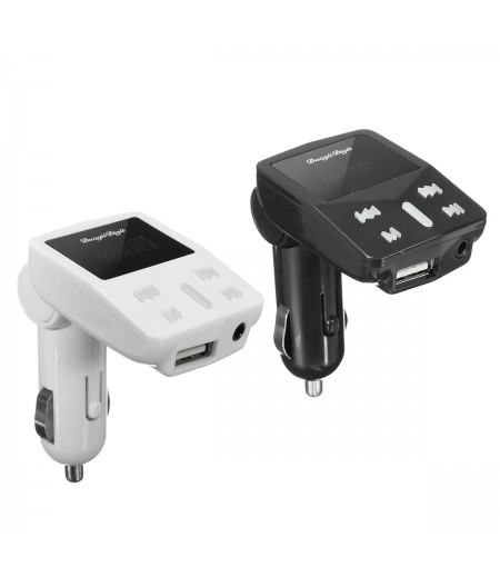 1.2″ LED Display Car Kit MP3 Player FM Transmitter Modulator MicroSD Car Charger For iphoneX Samsung - Black