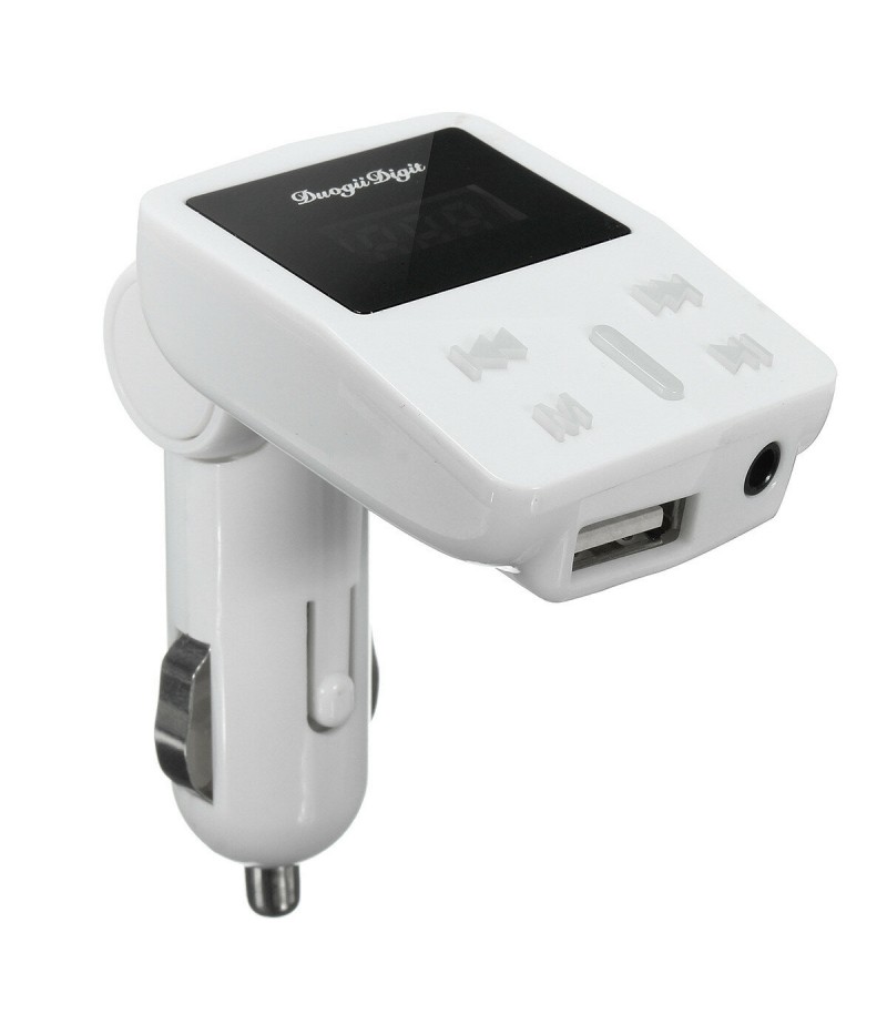 1.2″ LED Display Car Kit MP3 Player FM Transmitter Modulator MicroSD Car Charger For iphoneX Samsung - Black