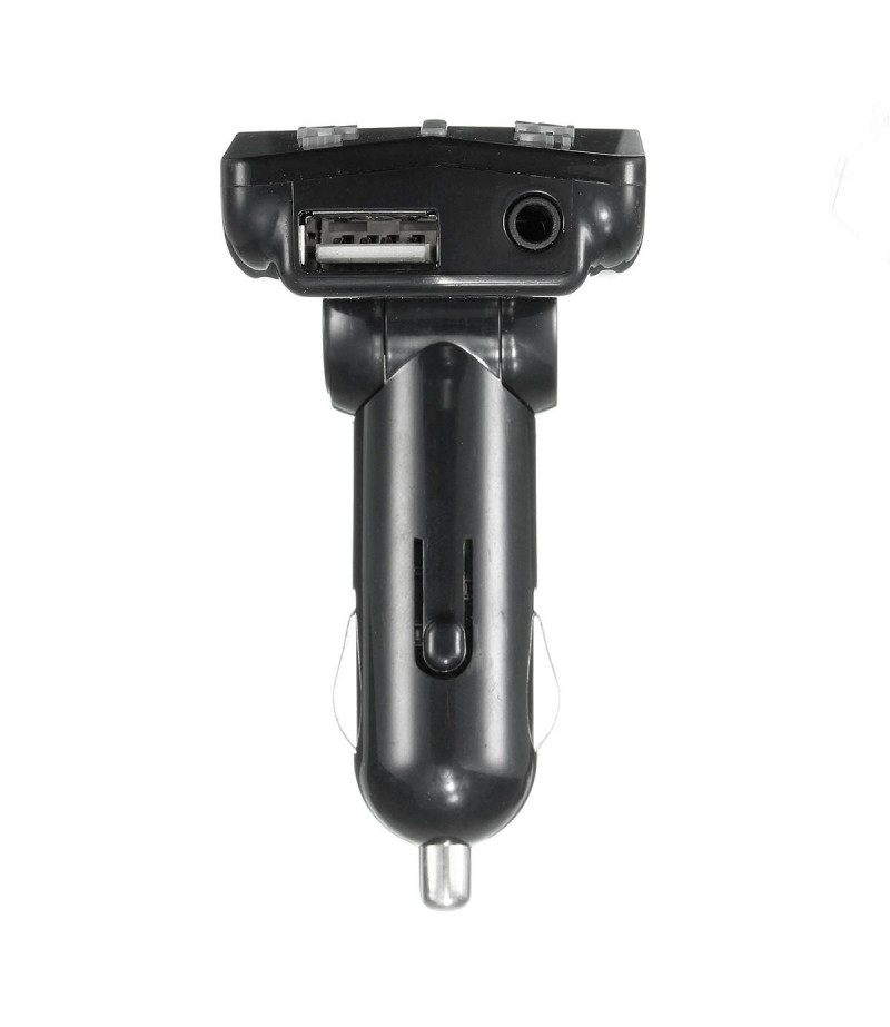 1.2″ LED Display Car Kit MP3 Player FM Transmitter Modulator MicroSD Car Charger For iphoneX Samsung - Black