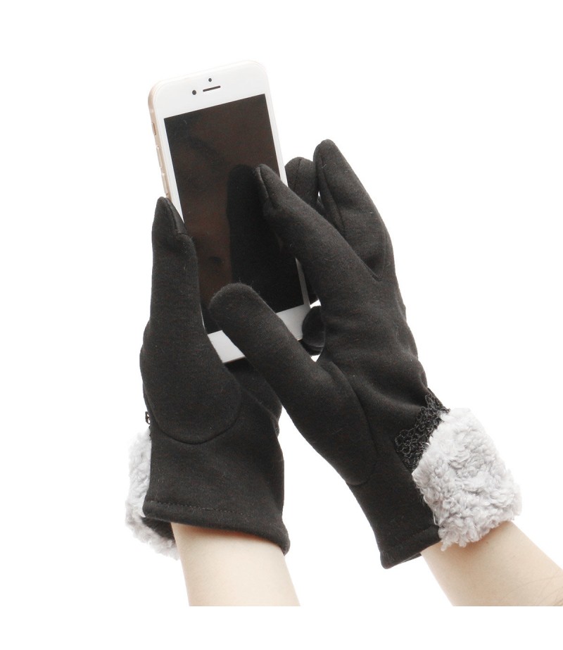 Women Winter Gloves Touch Screen Warm Gloves Outdoor Driving Gloves For Smartphone - Pink