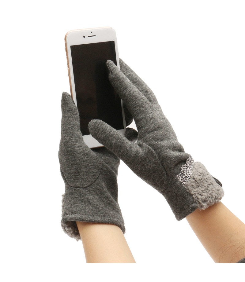 Women Winter Gloves Touch Screen Warm Gloves Outdoor Driving Gloves For Smartphone - Pink
