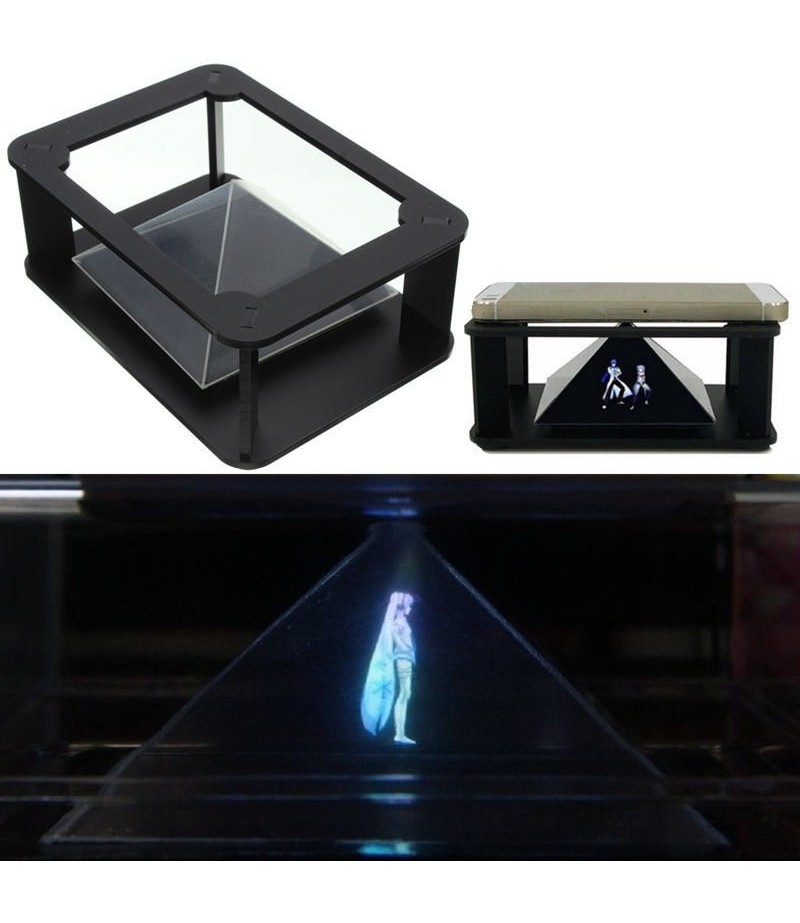 DIY 3D Holographic Projection Pyramid For iPhone 6S Plus 6S Samsung HTC Smartphone - Finished Version