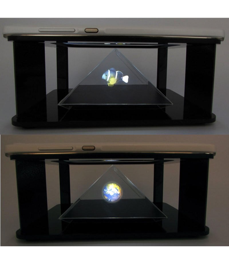 DIY 3D Holographic Projection Pyramid For iPhone 6S Plus 6S Samsung HTC Smartphone - Finished Version