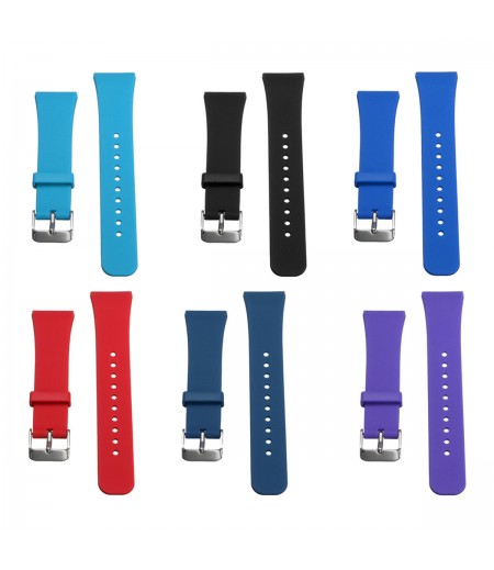  Approx 11.5-17.5cm Silicone Soft Replacement Smart Wrist Strap For Samsung Gear Fit 2 - Light Blue