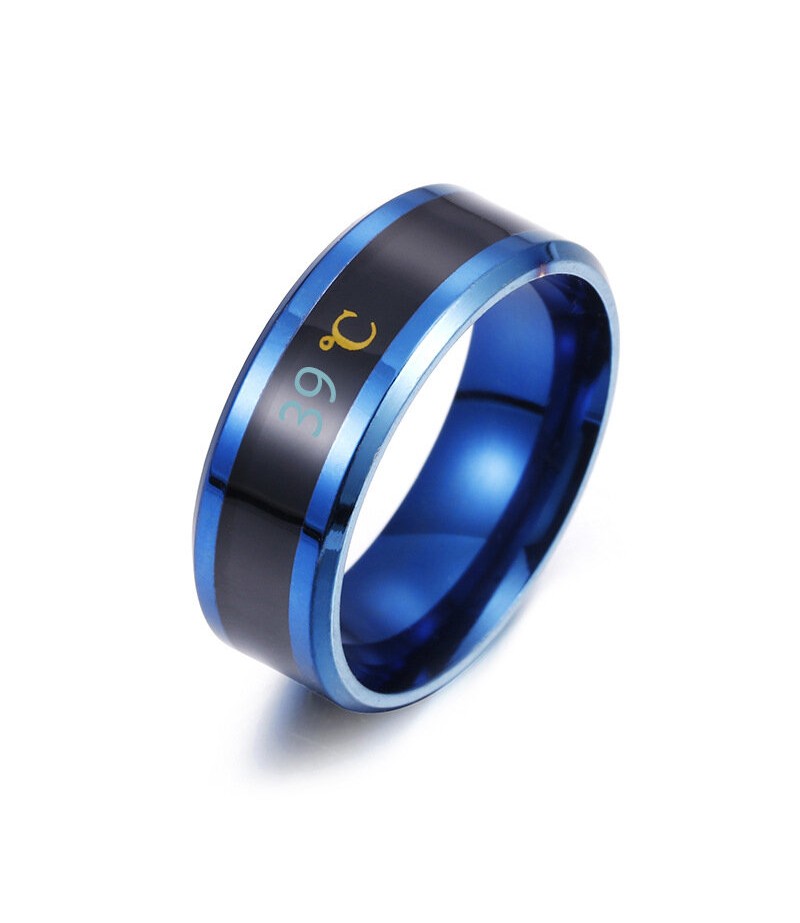  Smart Temperature Couple Ring Detectable Temperature Ring - Blue 13