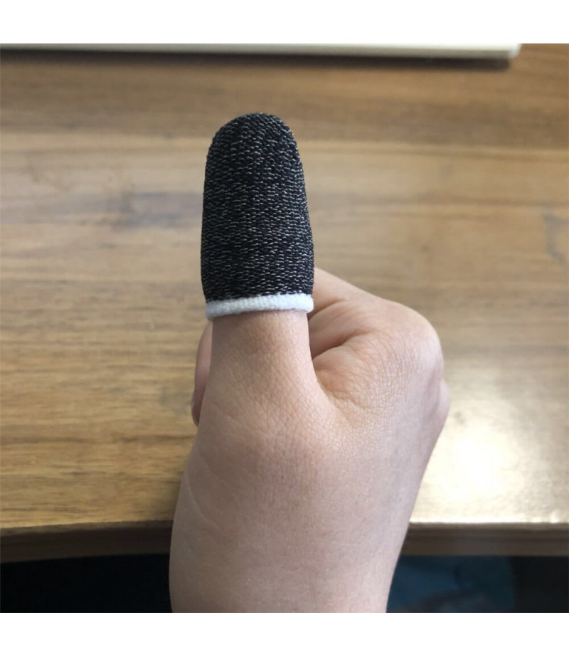  Anti-sweat Finger Cots Hand Game Fight Artifact Touch Screen Finger Cots E-sports Game Finger Cots - Black + White