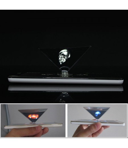 3D Holographic Projector Auxiliary Tool Pyramid DIY Creative Gifts For 3.5 to 6.0 Inches Smartphone