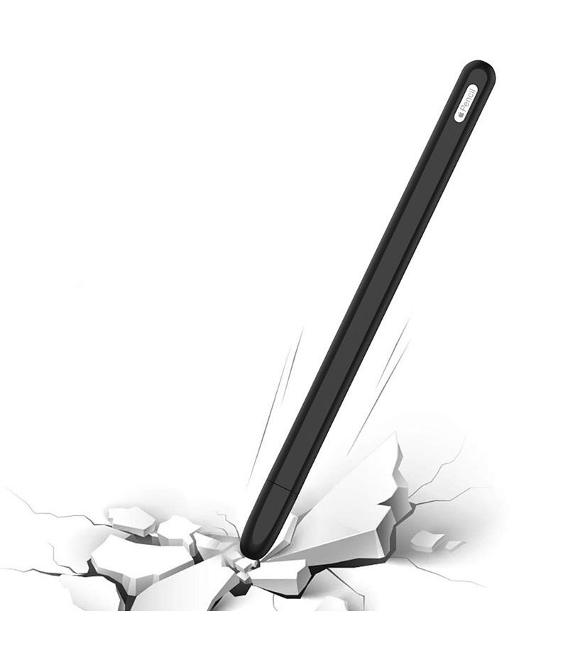  Anti-slip Anti-fall Silicone Touch Screen Stylus Pen Protective Case for Apple Pencil 2nd Generation - Black