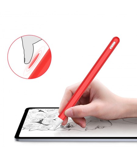  Anti-slip Anti-fall Silicone Touch Screen Stylus Pen Protective Case for Apple Pencil 2nd Generation - Black