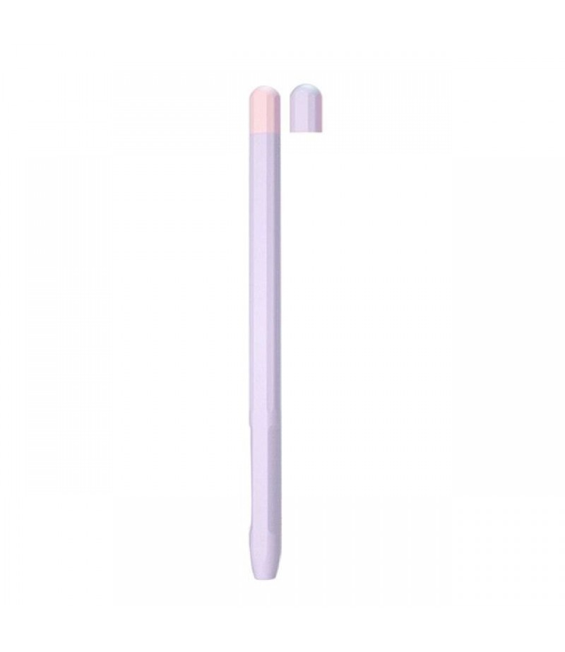  Anti-Slip Anti-Fall Silicone Touch Screen Stylus Pen Protective Case with Cap for Apple Pencil 2nd Generation - Black