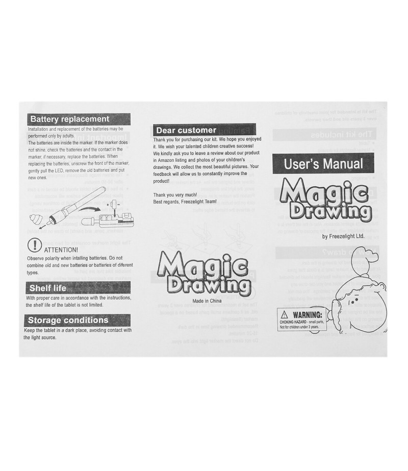 A3 / A4 / A5 Repainted Luminous Hand-Writing Drawing Board with Copy Cardboard - M Blue