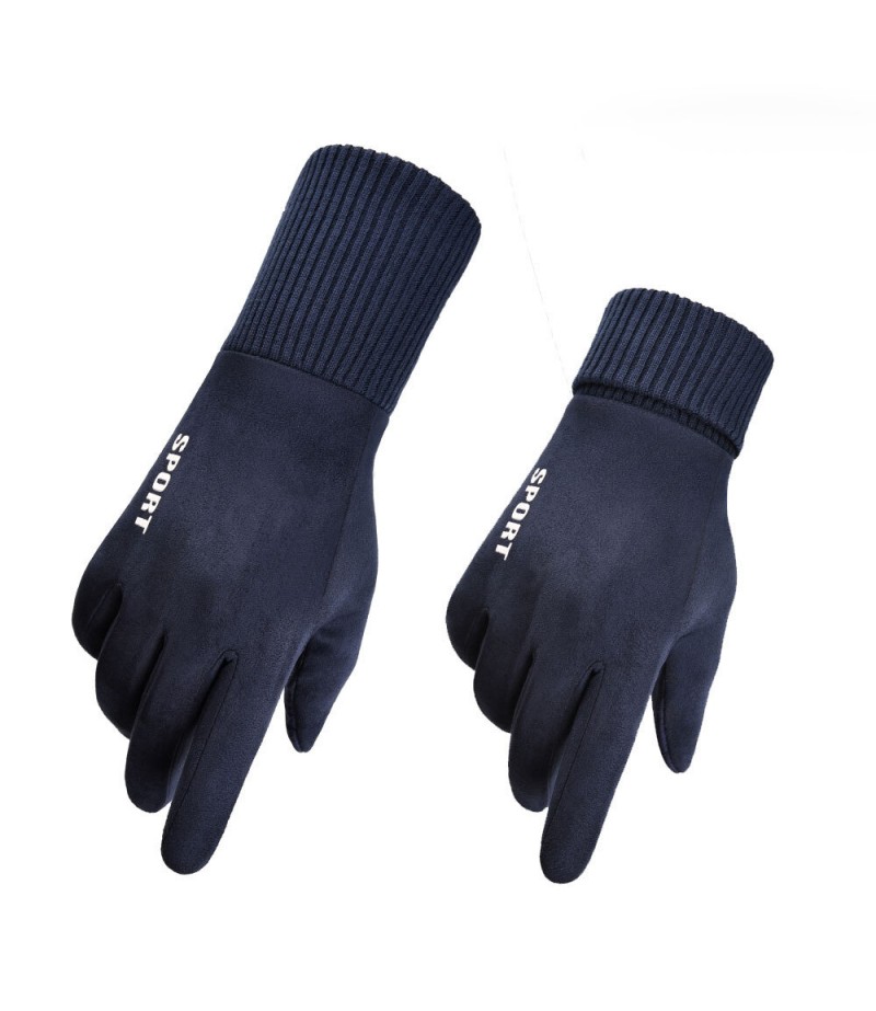  Winter Warm Windproof Anti-Slip Touch Screen Outdoors Motorcycle Riding Couple Gloves - Grey Male