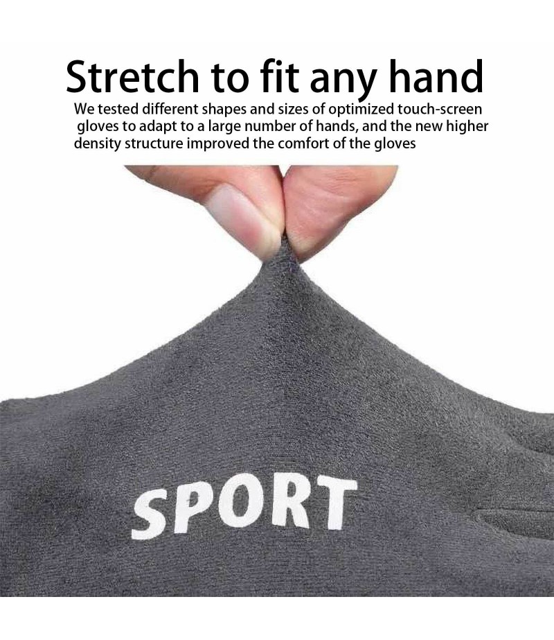  Winter Warm Windproof Anti-Slip Touch Screen Outdoors Motorcycle Riding Couple Gloves - Grey Male
