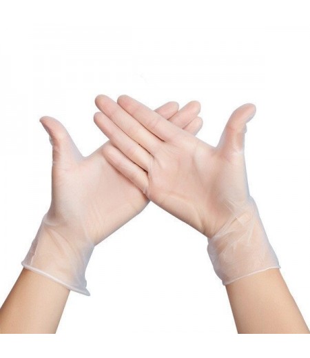 WEISHENG 100Pcs Disposable PVC Waterproof BBQ Gloves Cooking Glove - M