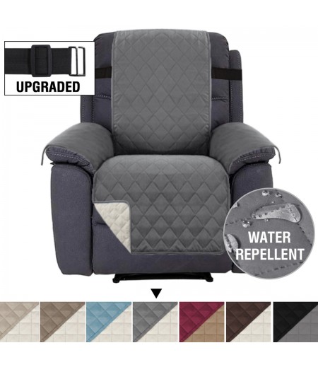 22 inch Breathable Waterproof Wear-Resisting Double-Sided Available Polyester Recliner Chair Slipcover - Blue