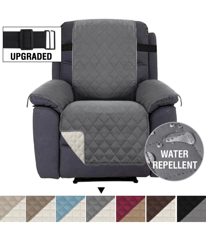 22 inch Breathable Waterproof Wear-Resisting Double-Sided Available Polyester Recliner Chair Slipcover - Blue