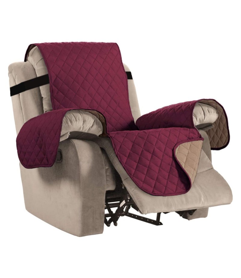 22 inch Breathable Waterproof Wear-Resisting Double-Sided Available Polyester Recliner Chair Slipcover - Blue
