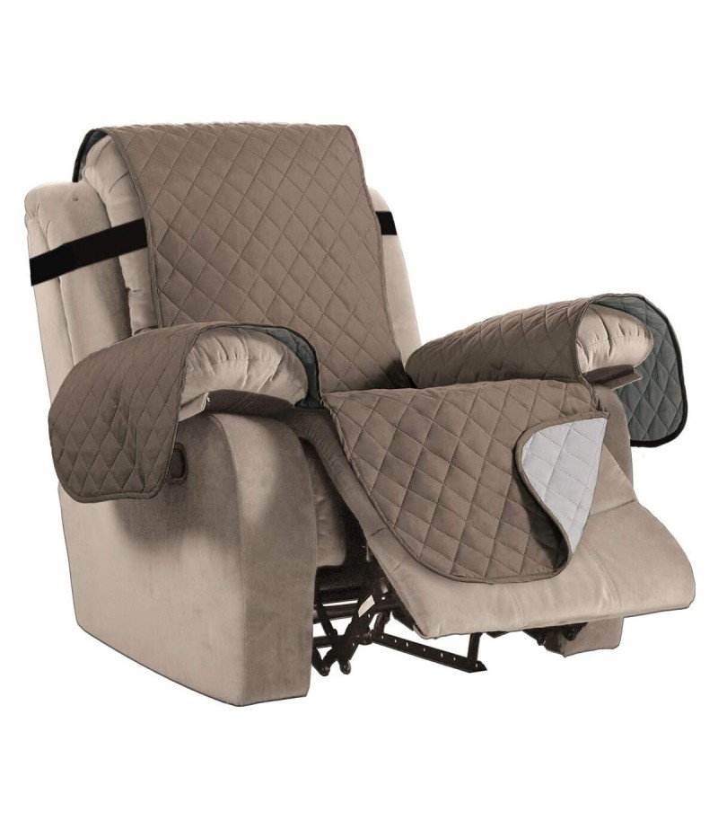 22 inch Breathable Waterproof Wear-Resisting Double-Sided Available Polyester Recliner Chair Slipcover - Blue