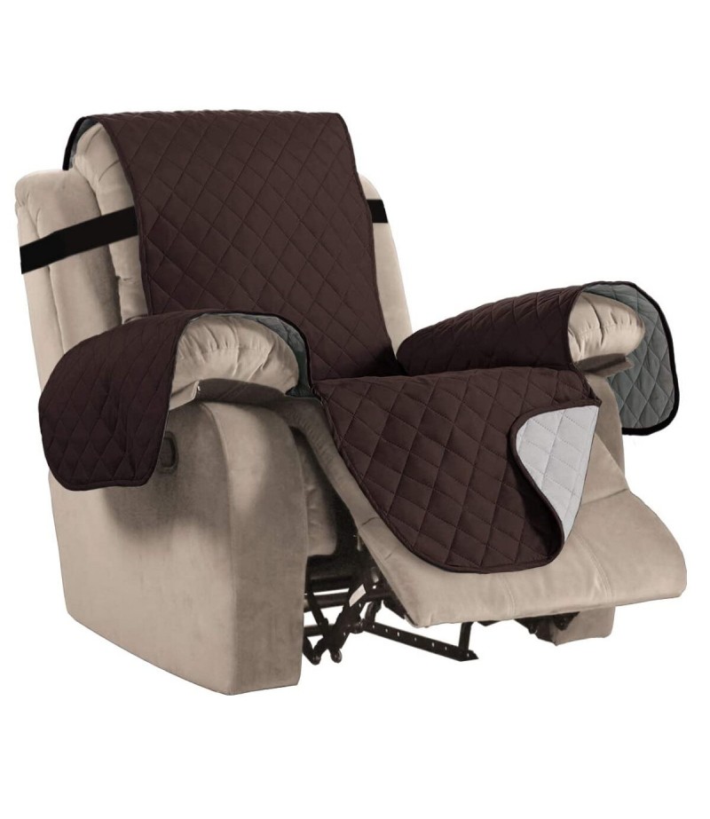 22 inch Breathable Waterproof Wear-Resisting Double-Sided Available Polyester Recliner Chair Slipcover - Blue