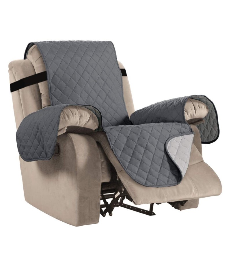 22 inch Breathable Waterproof Wear-Resisting Double-Sided Available Polyester Recliner Chair Slipcover - Blue