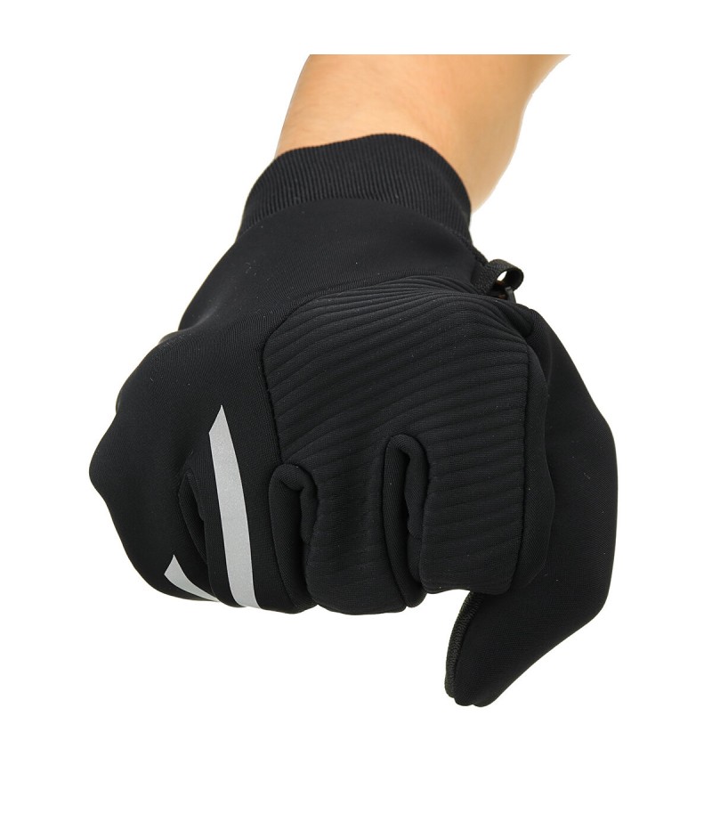 Winter Warm Waterproof 3-Finger Touch Sensitive Outdoors Motorcycle Riding Gloves with Reflective - S