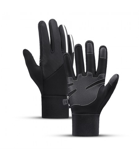 Winter Warm Waterproof 3-Finger Touch Sensitive Outdoors Motorcycle Riding Gloves with Reflective - S