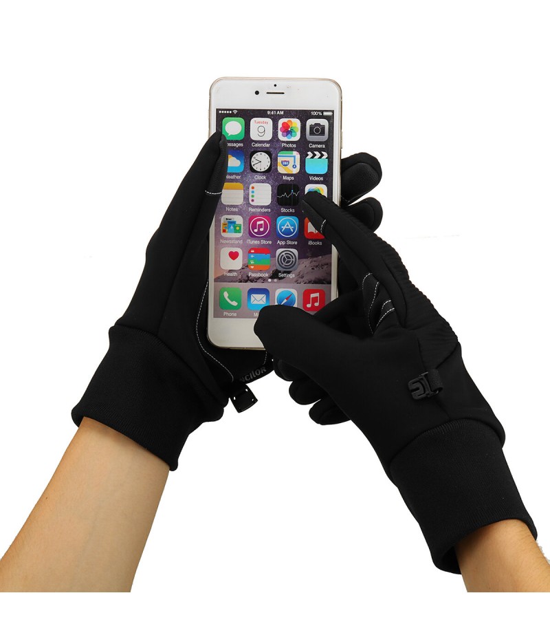 Winter Warm Waterproof 3-Finger Touch Sensitive Outdoors Motorcycle Riding Gloves with Reflective - S