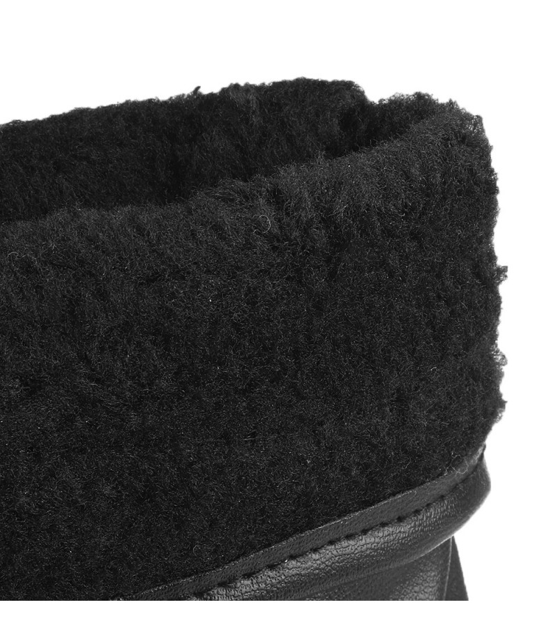  PU Leather Screen Touch Gloves Winter Warm Waterproof Outdoor Motorcycle Bicycle Riding Games Touch-screen Glove - Female