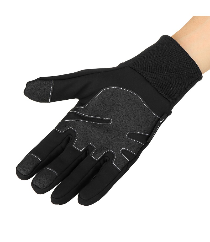 Winter Warm Waterproof 3-Finger Touch Sensitive Outdoors Motorcycle Riding Gloves with Reflective - S
