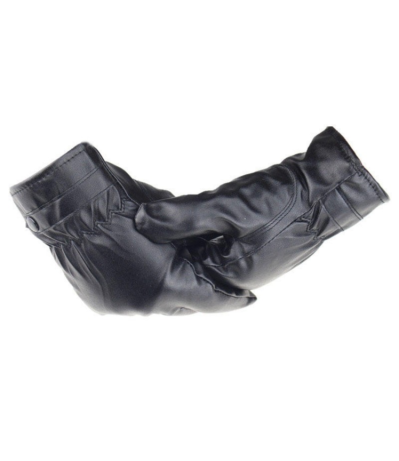  PU Leather Screen Touch Gloves Winter Warm Waterproof Outdoor Motorcycle Bicycle Riding Games Touch-screen Glove - Female