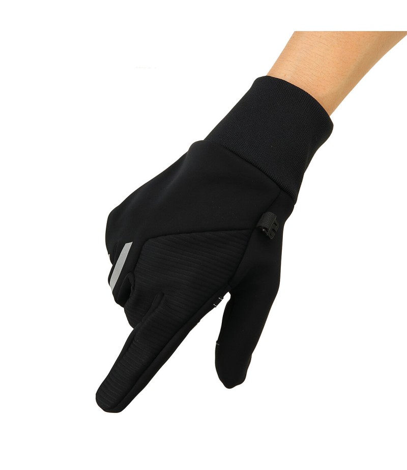 Winter Warm Waterproof 3-Finger Touch Sensitive Outdoors Motorcycle Riding Gloves with Reflective - S