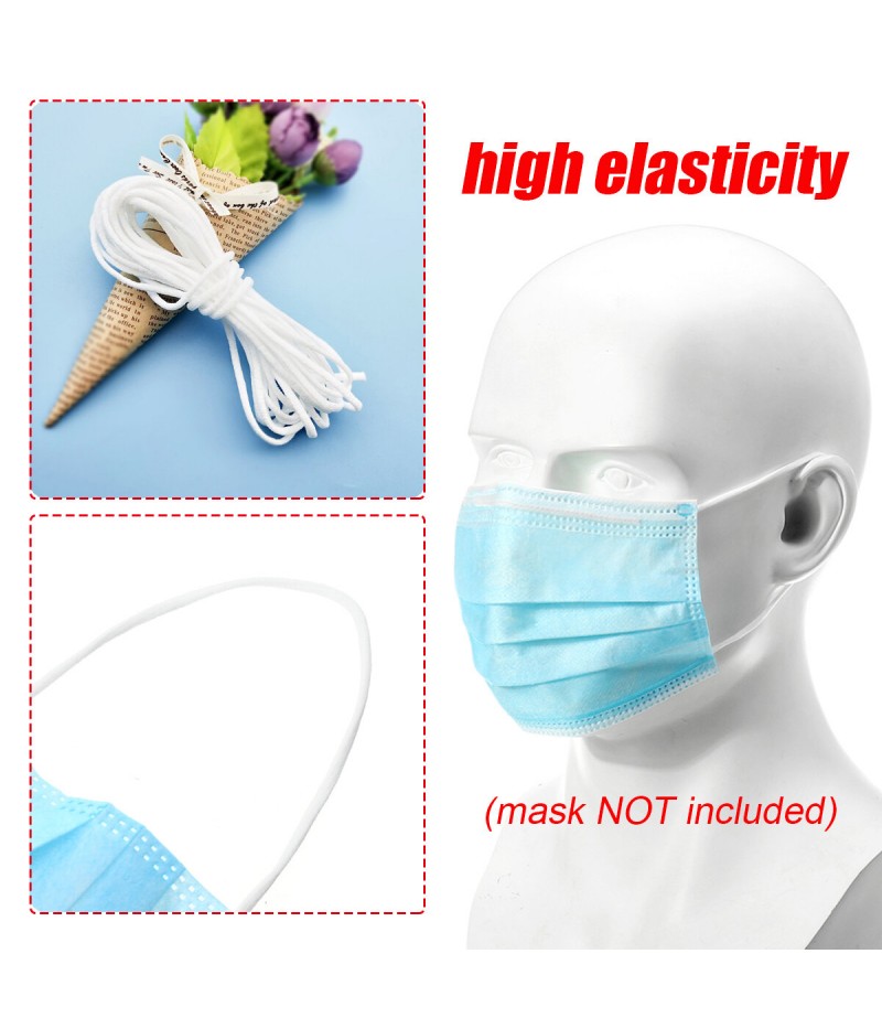 3mm Elastic Band DIY Mouth Face Cover Ear Hanging Thread Cord Rubber String