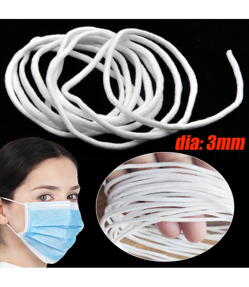 3mm Elastic Band DIY Mouth Face Cover Ear Hanging Thread Cord Rubber String