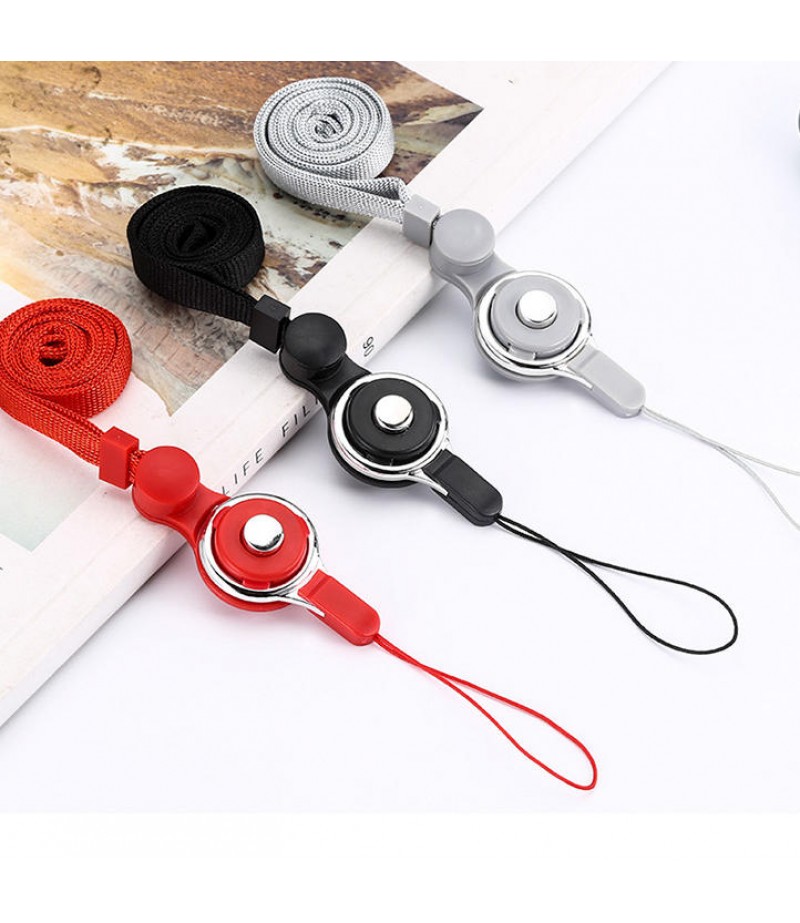  2 in 1 Detachable Universal Phone Ring Holder &amp; Neck Strap Phone Lanyard Work Permit Badge Key Rope for All Smartphon