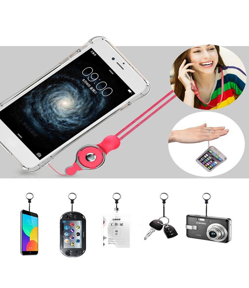  2 in 1 Detachable Universal Phone Ring Holder &amp; Neck Strap Phone Lanyard Work Permit Badge Key Rope for All Smartphon