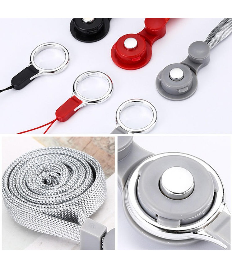  2 in 1 Detachable Universal Phone Ring Holder &amp; Neck Strap Phone Lanyard Work Permit Badge Key Rope for All Smartphon
